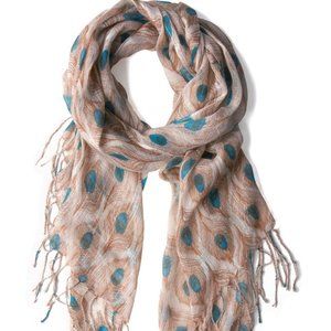 Modcloth peacock feather scarf OS